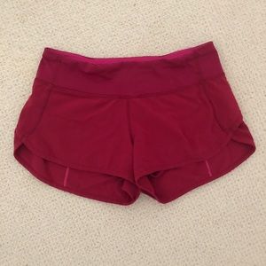 Maroon Lululemon running shorts